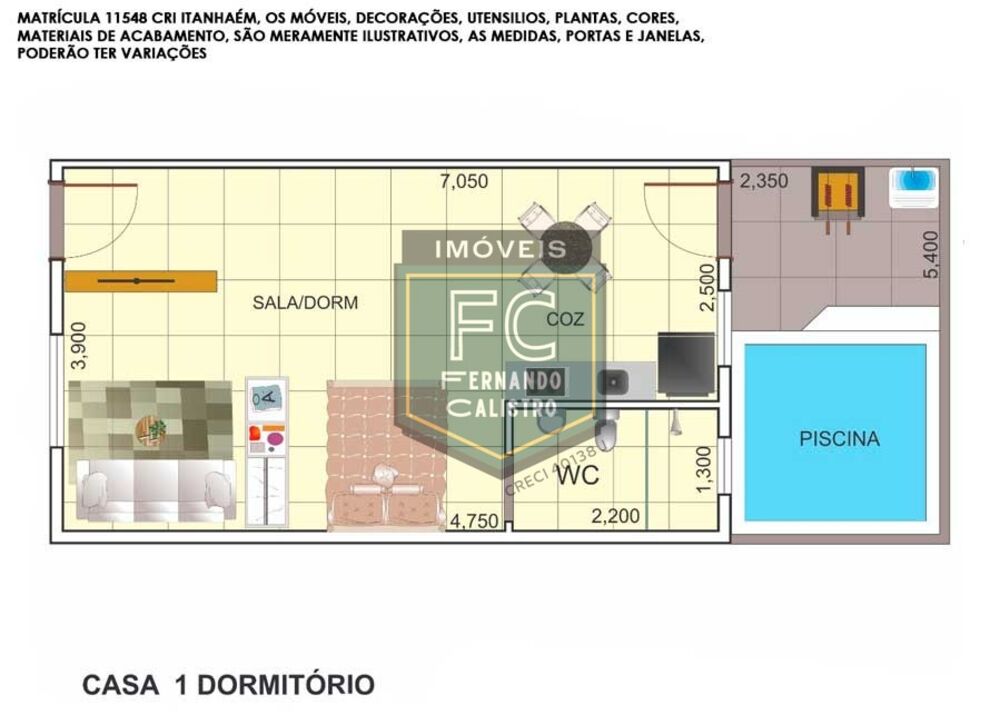 Casa, 1 quarto, 40 m² - Foto 14