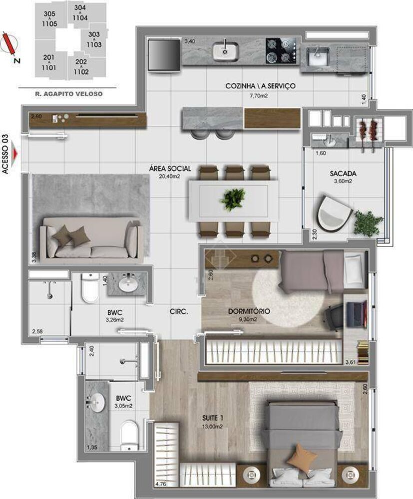 Apartamento à venda com 2 quartos, 76m² - Foto 6