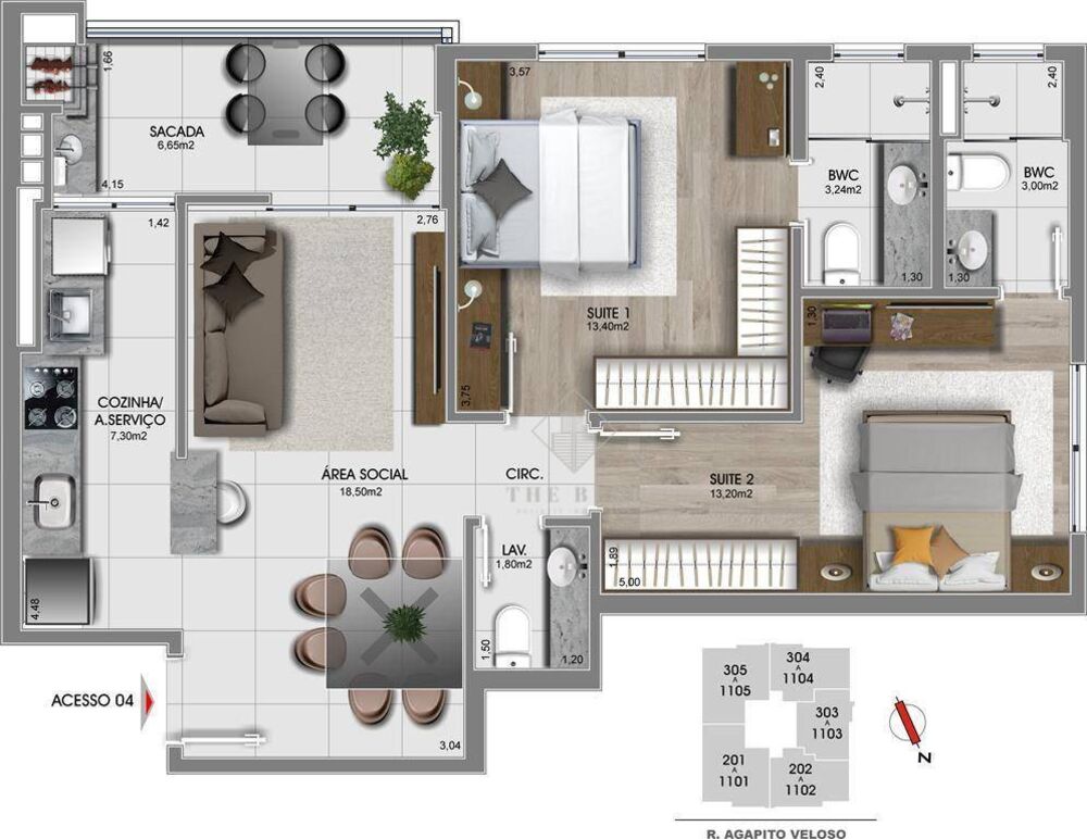 Apartamento à venda com 2 quartos, 76m² - Foto 7