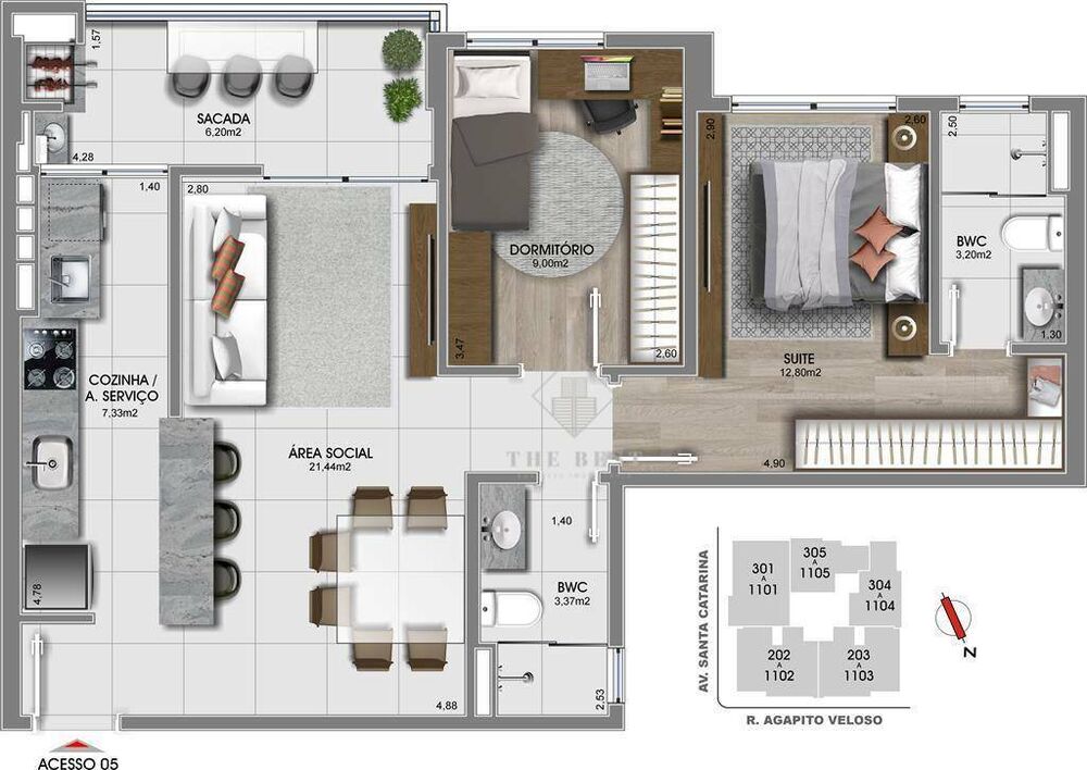 Apartamento à venda com 2 quartos, 76m² - Foto 8