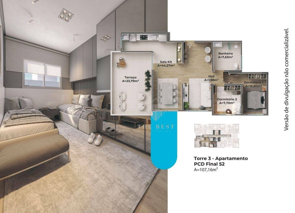 Apartamento, 2 quartos, 53 m² - Foto 3