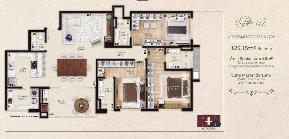 Apartamento, 3 quartos, 129 m² - Foto 16