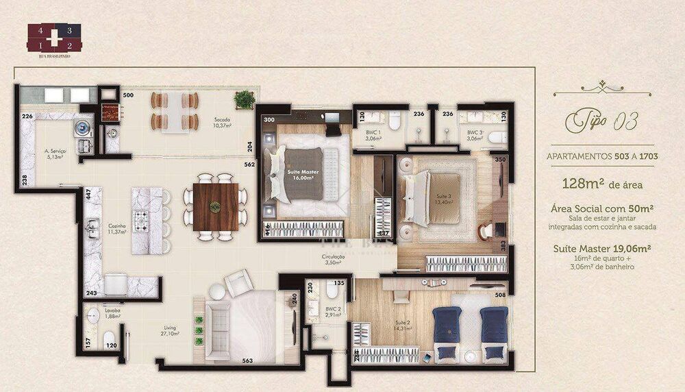Apartamento, 3 quartos, 129 m² - Foto 17