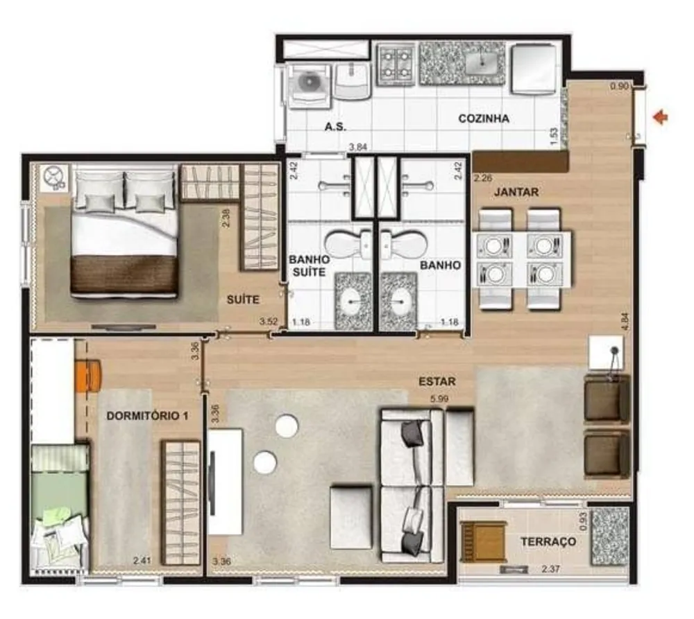 Apartamento, 2 quartos, 61 m² - Foto 17