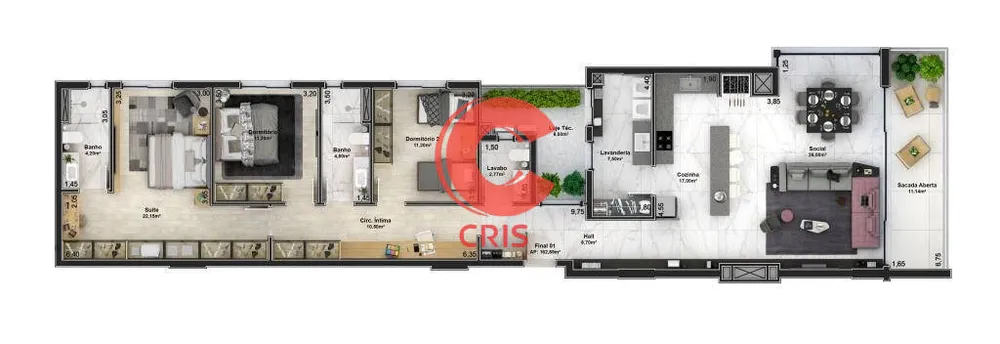 Apartamento, 3 quartos, 163 m² - Foto 10