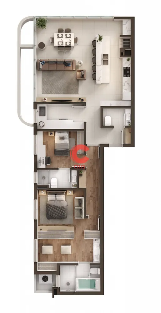 Apartamento, 3 quartos, 100 m² - Foto 3