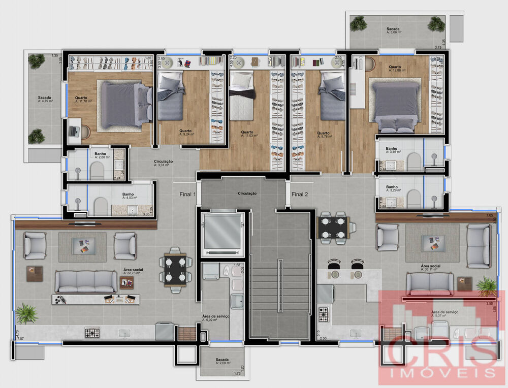 Apartamento à venda com 2 quartos, 85m² - Foto 7