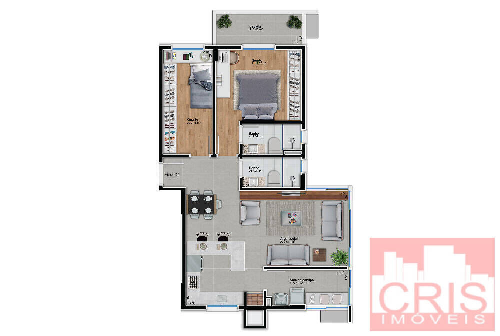 Apartamento à venda com 2 quartos, 85m² - Foto 2