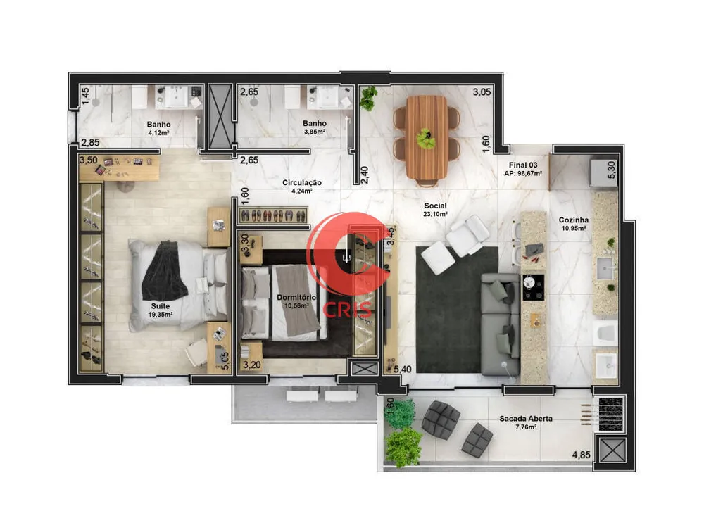 Apartamento, 3 quartos, 331 m² - Foto 3