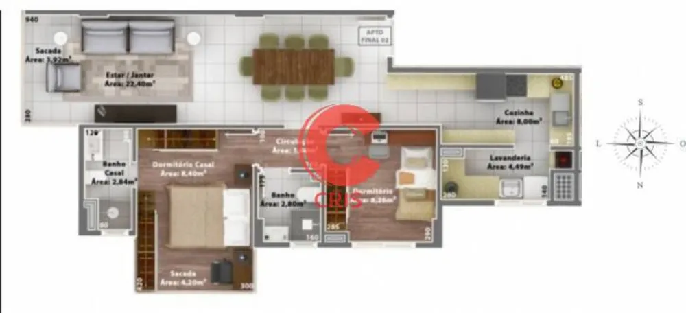Apartamento, 1 quarto, 64 m² - Foto 2
