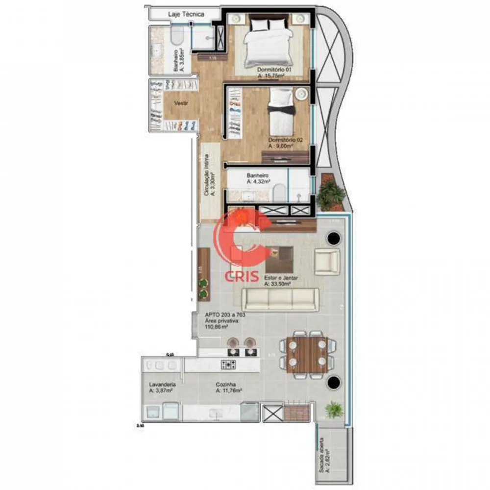 Apartamento, 2 quartos, 110 m² - Foto 8