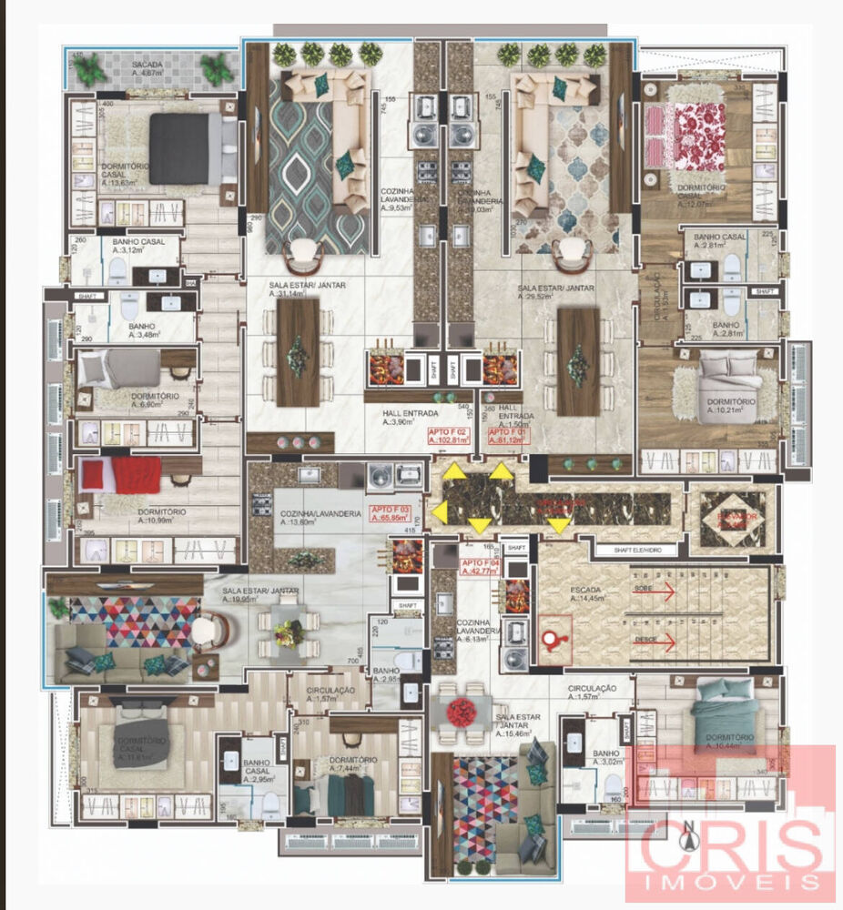 Apartamento à venda com 3 quartos, 137m² - Foto 2