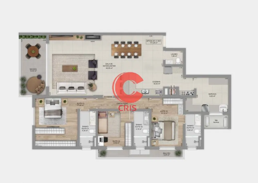 Apartamento, 3 quartos, 171 m² - Foto 16