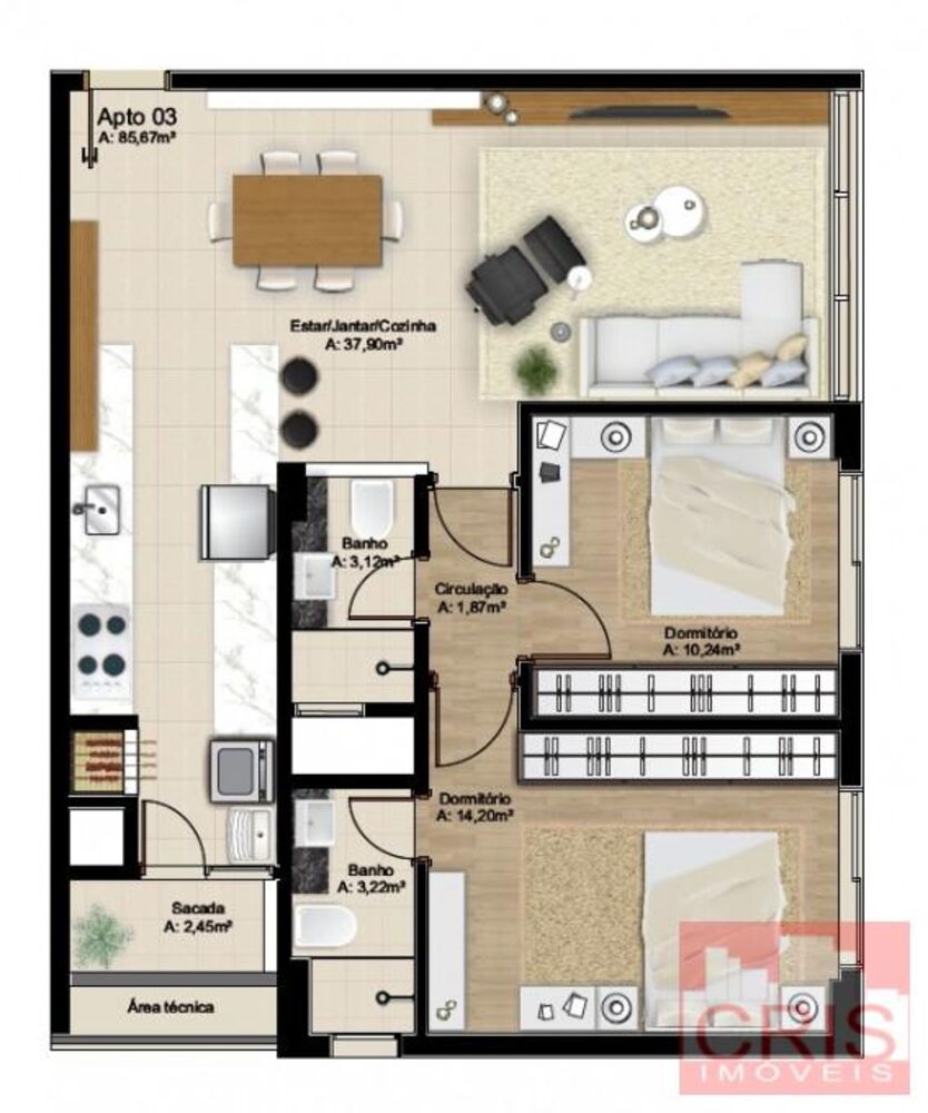 Apartamento, 3 quartos, 128 m² - Foto 7