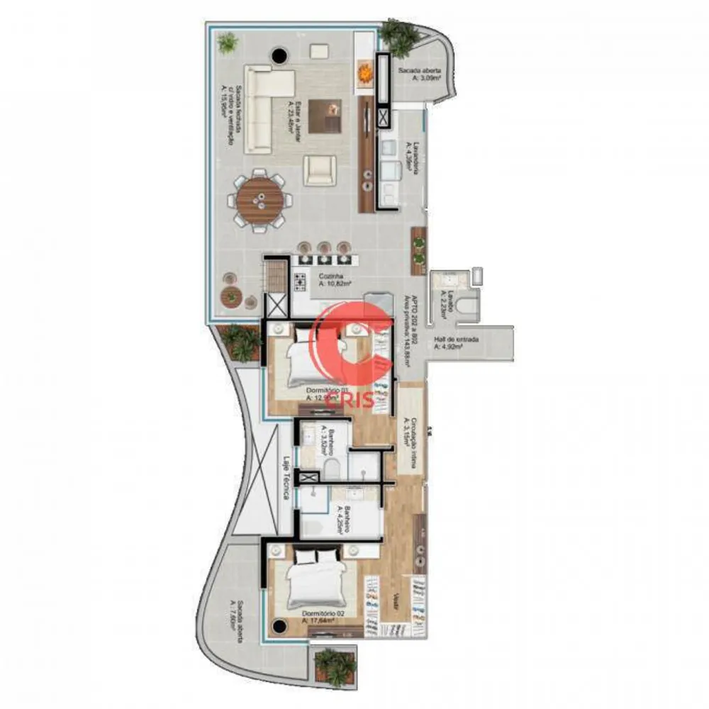 Apartamento, 2 quartos, 143 m² - Foto 2