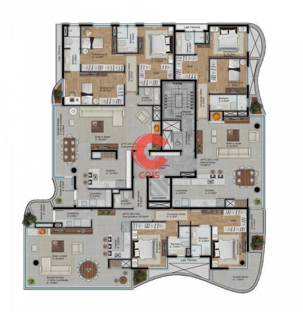 Apartamento, 2 quartos, 143 m² - Foto 3