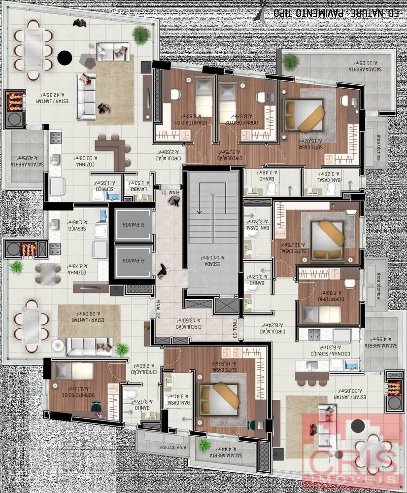 Apartamento à venda com 3 quartos, 131m² - Foto 1