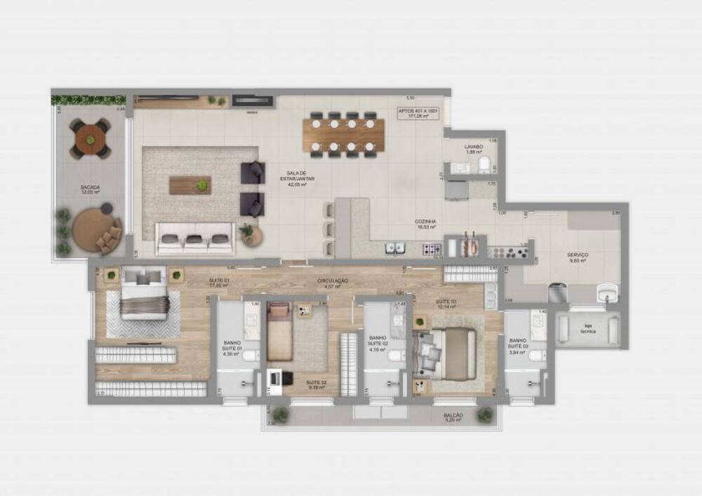 Apartamento, 3 quartos, 128 m² - Foto 2