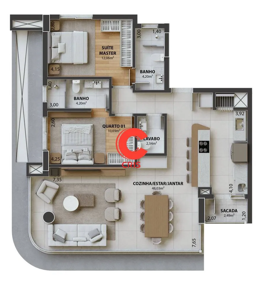 Apartamento, 3 quartos, 113 m² - Foto 3