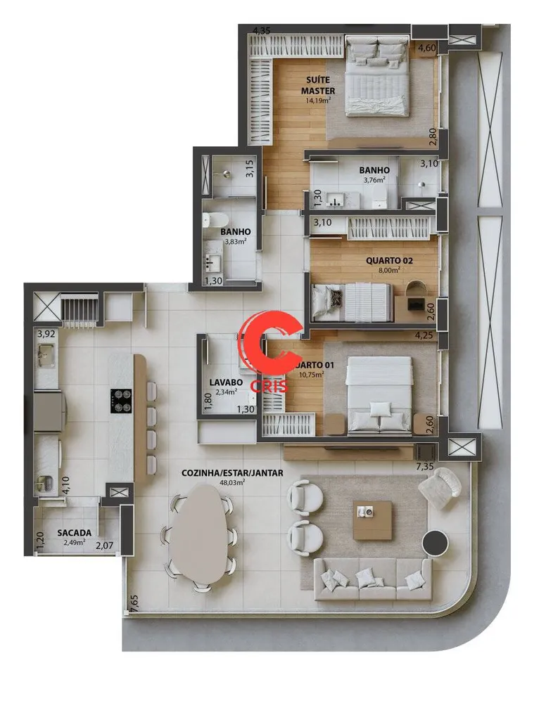 Apartamento, 3 quartos, 113 m² - Foto 6