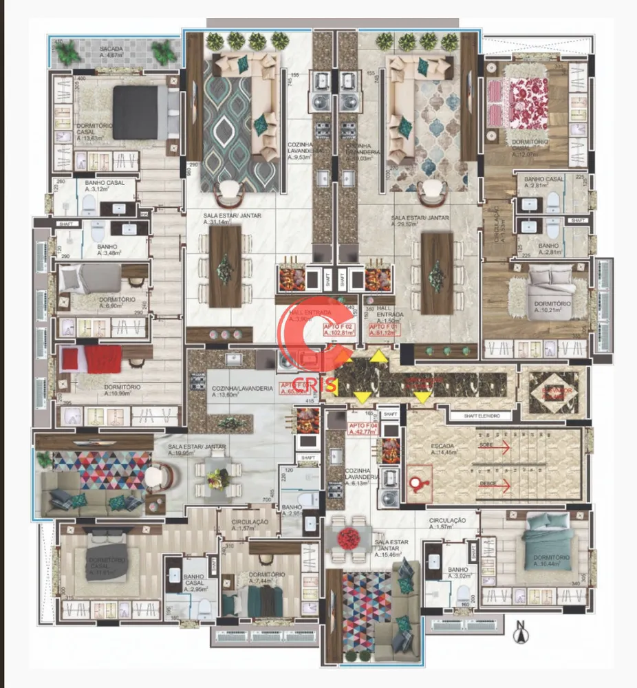 Apartamento, 2 quartos, 65 m² - Foto 2