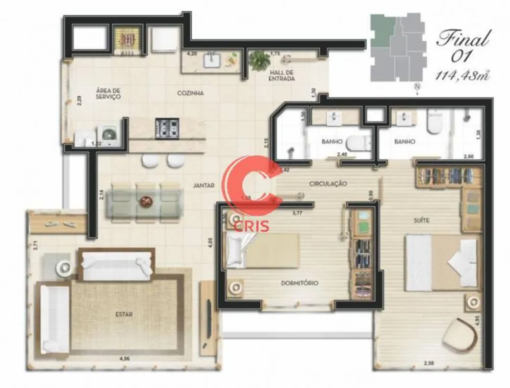 Apartamento, 1 quarto, 50 m² - Foto 8