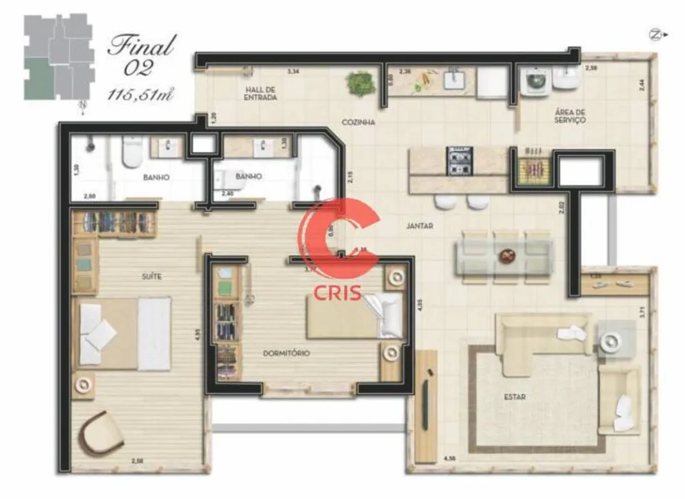Apartamento, 1 quarto, 50 m² - Foto 7