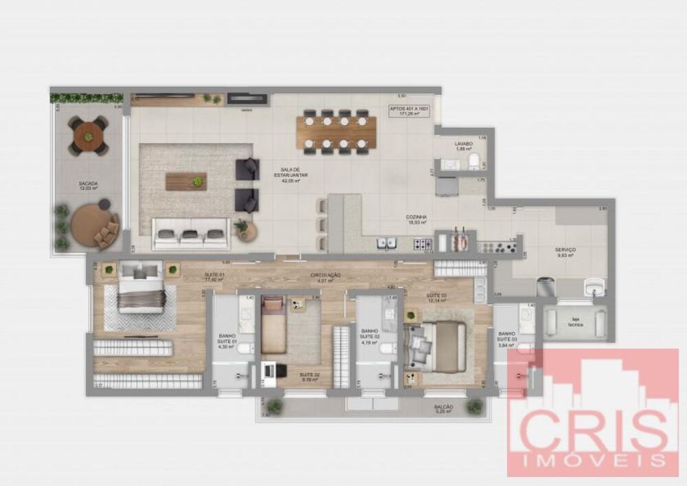 Apartamento, 3 quartos, 171 m² - Foto 18