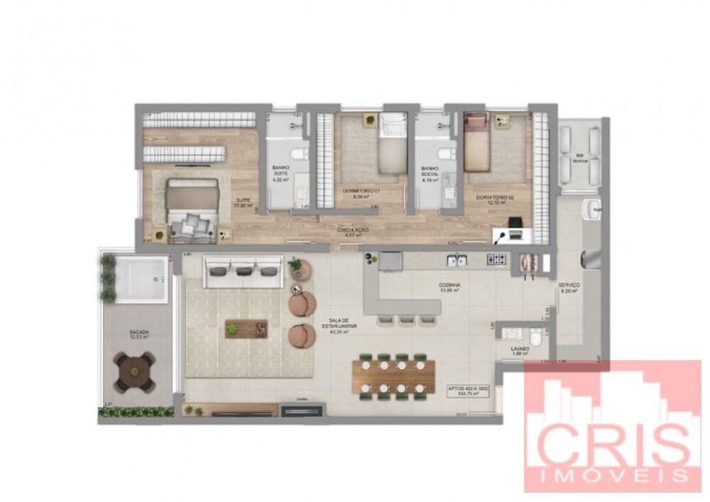 Apartamento, 3 quartos, 171 m² - Foto 9