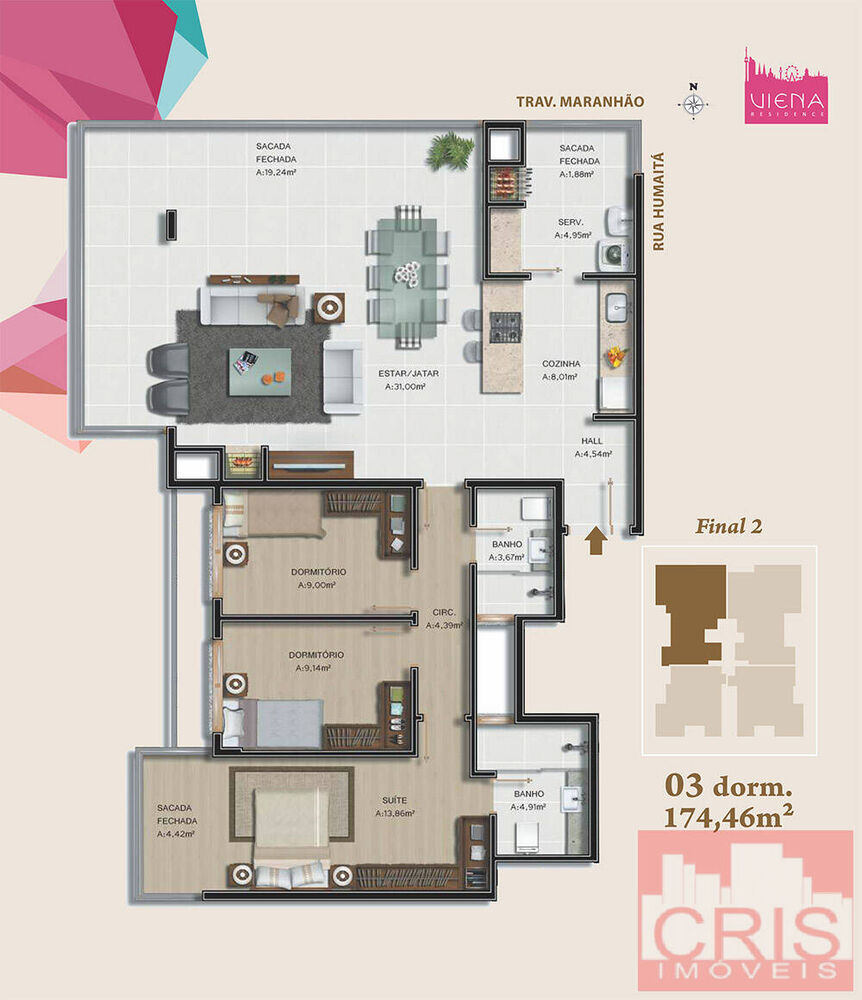 Apartamento, 3 quartos, 135 m² - Foto 1