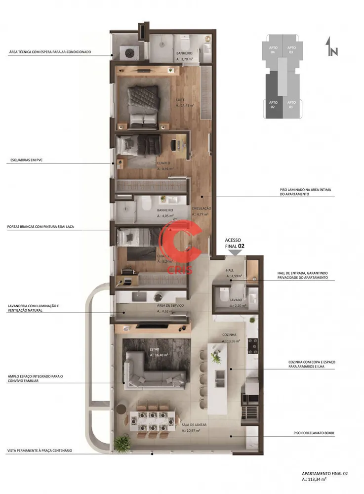 Apartamento, 3 quartos, 113 m² - Foto 12