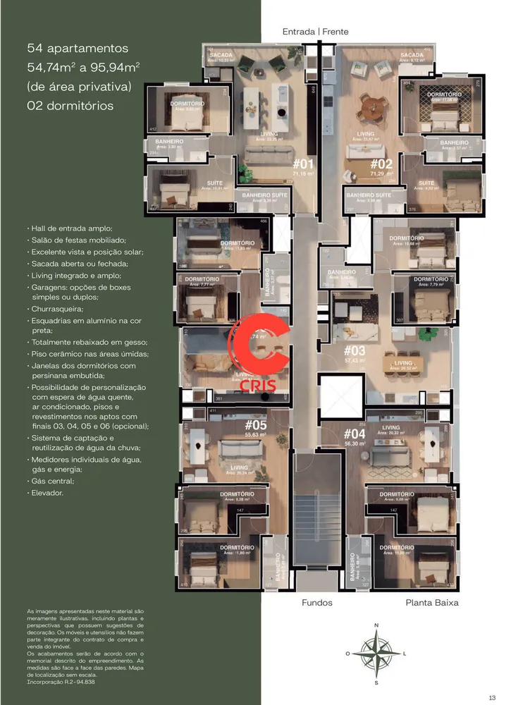 Apartamento, 2 quartos, 56 m² - Foto 1