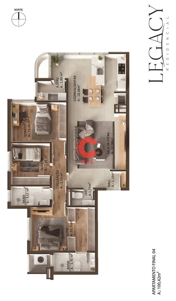 Apartamento, 3 quartos, 113 m² - Foto 3