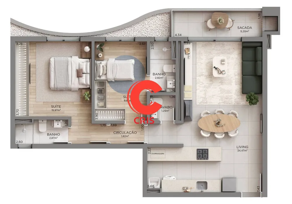 Apartamento, 2 quartos, 105 m² - Foto 8