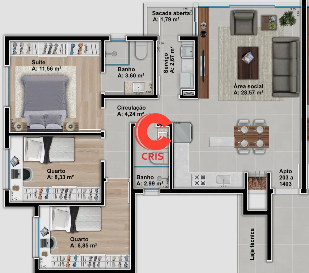 Apartamento, 2 quartos, 74 m² - Foto 13