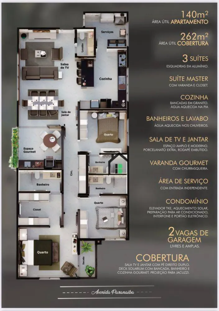 Apartamento, 3 quartos, 140 m² - Foto 2