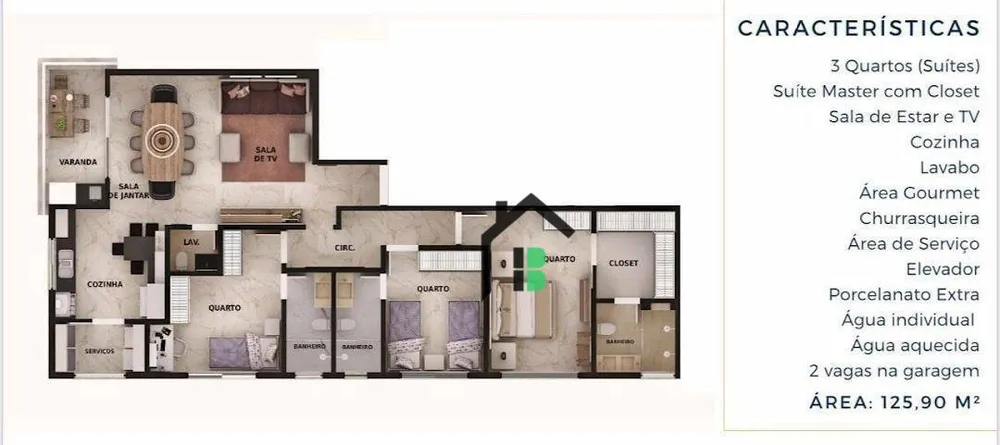 Apartamento, 3 quartos, 125 m² - Foto 8