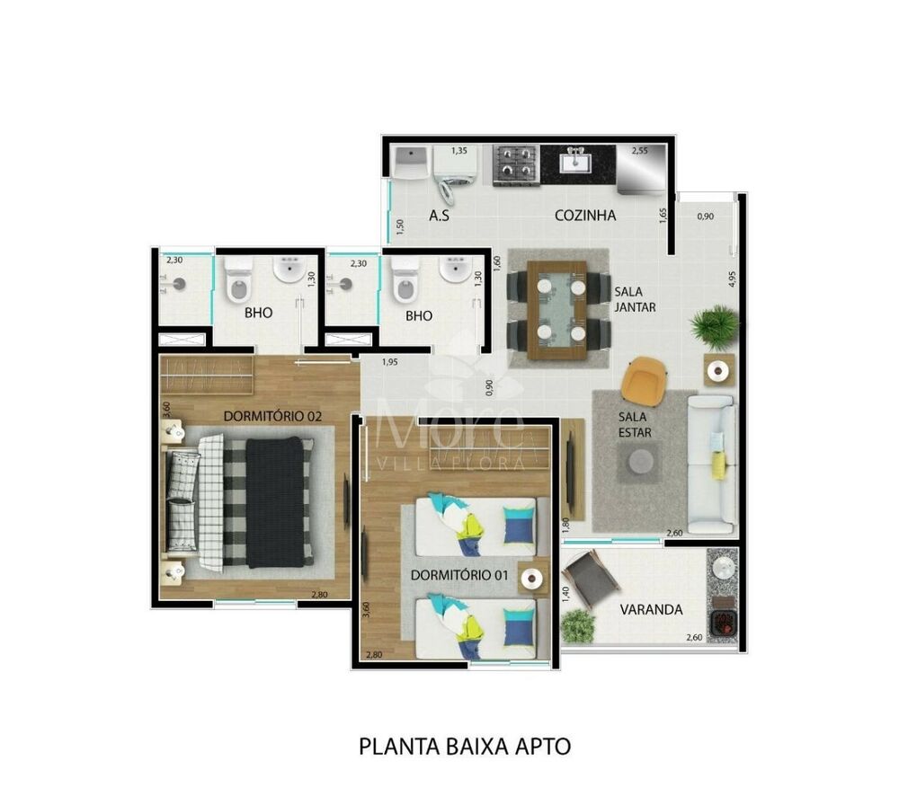 Apartamento, 2 quartos, 59 m² - Foto 1