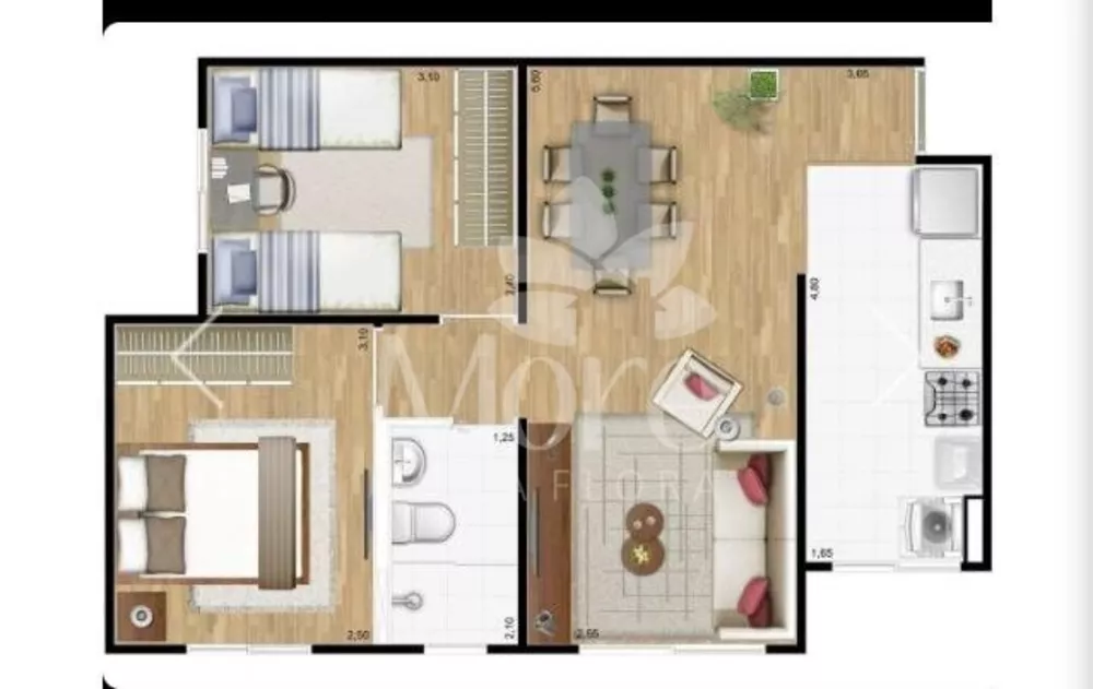 Apartamento à venda com 2 quartos, 45m² - Foto 2