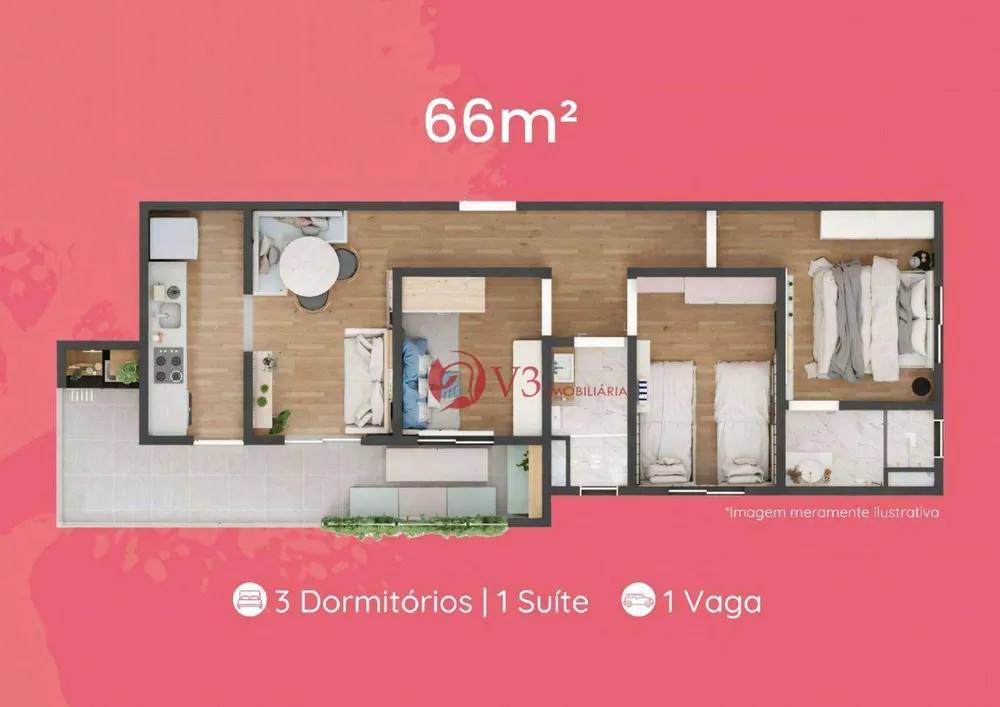 Apartamento, 3 quartos, 66 m² - Foto 8