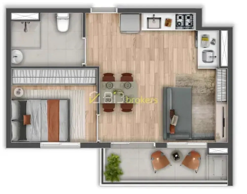 Apartamento, 1 quarto, 38 m² - Foto 6