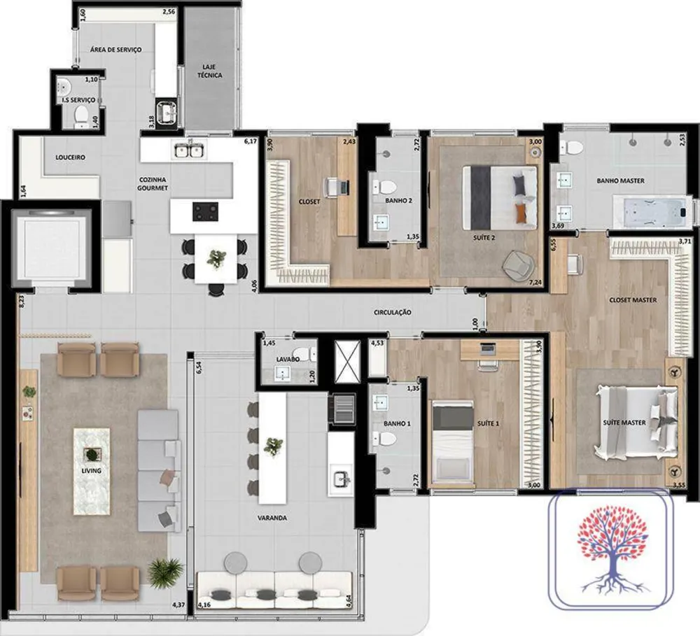 Apartamento, 4 quartos, 211 m² - Foto 3
