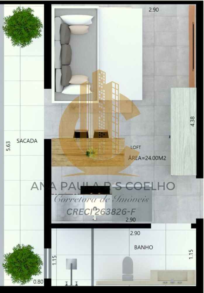 Apartamento, 1 quarto, 33 m² - Foto 4