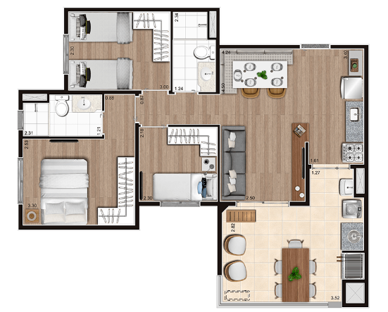 Apartamento à venda com 3 quartos, 67m² - Foto 6