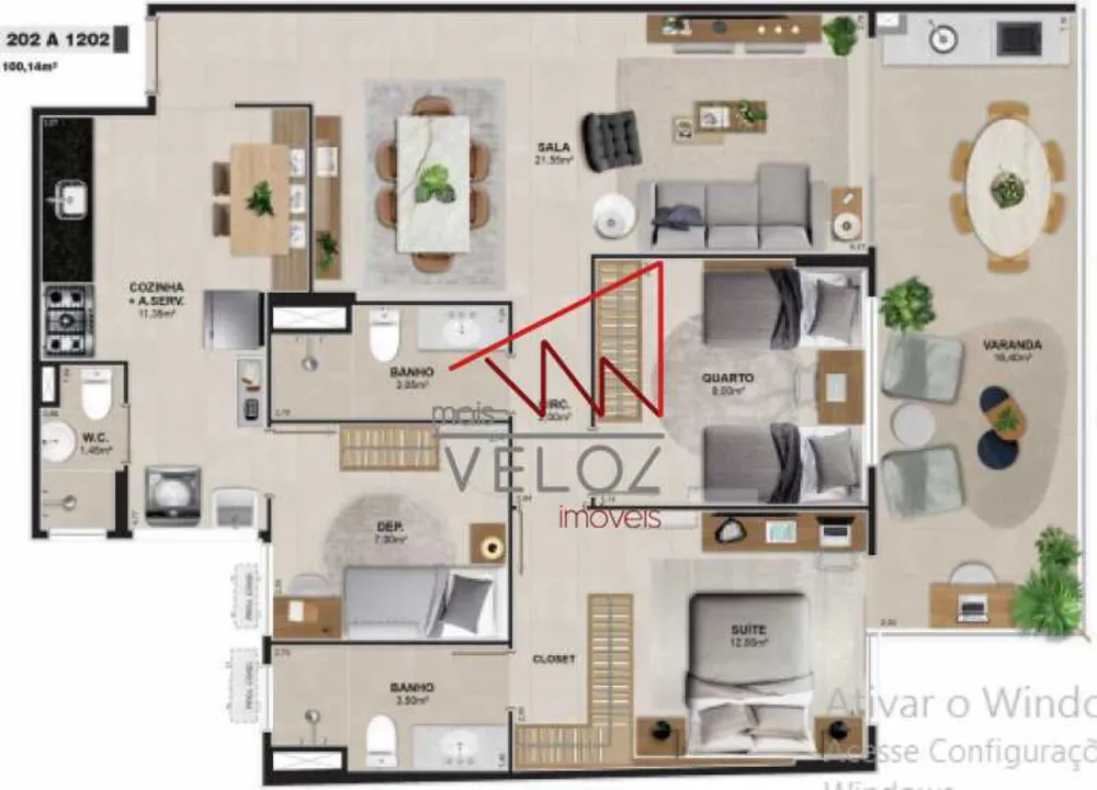Apartamento, 2 quartos, 1 m² - Foto 2