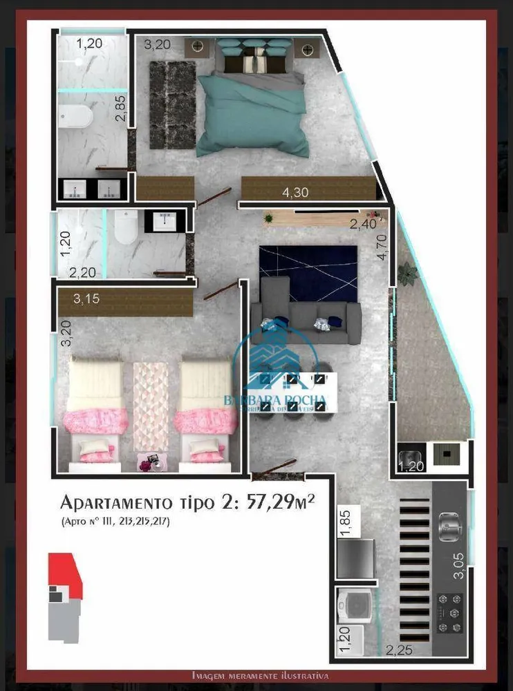 Apartamento, 2 quartos, 57 m² - Foto 4