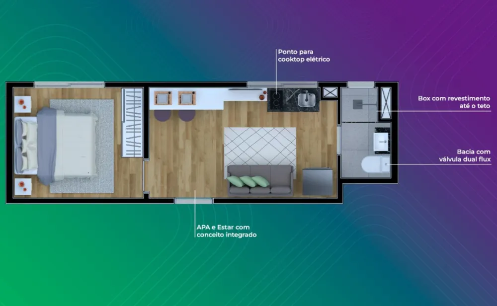 Apartamento, 1 quarto, 31 m² - Foto 2