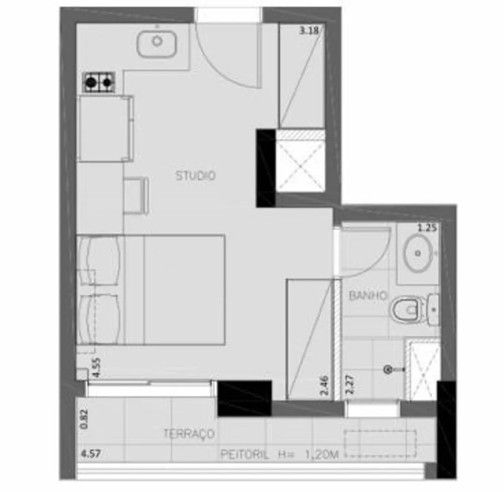 Apartamento à venda com 1 quarto, 24m² - Foto 4