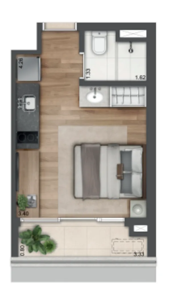 Apartamento, 22 m² - Foto 2