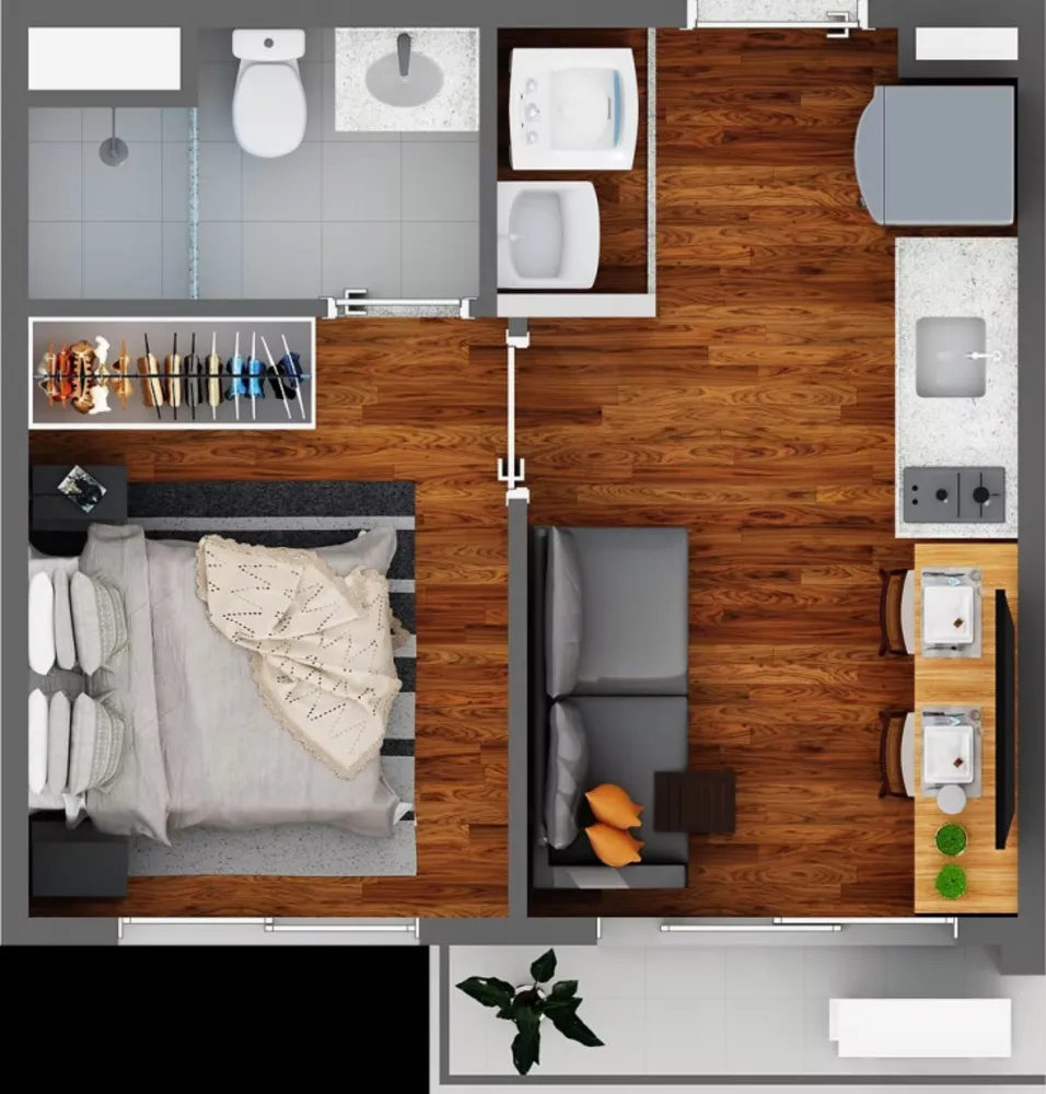 Apartamento, 1 quarto, 24 m² - Foto 1